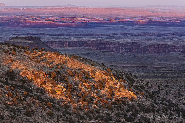 sunset on the little colorado river gorge